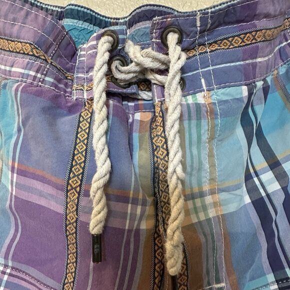 Polo Ralph Lauren Men's Board Shorts Large Multicolor Plaid Swim Blue purple - Picture 3 of 10